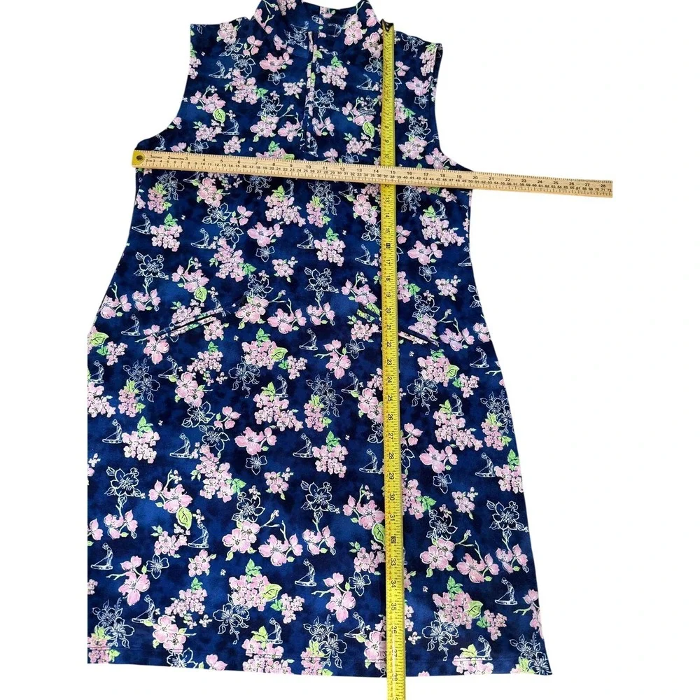 IBKÜL Pinehurst 1895 Golf Dress XL Blue Pink Floral Putter Boy UPF 50+ Cooling - Picture 6 of 8